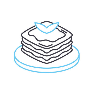recommend clip art: lasagna line icon, outline symbol, vector illustration, concept sign