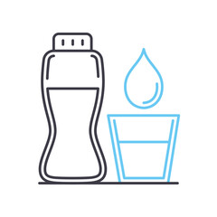 lactose line icon, outline symbol, vector illustration, concept sign