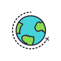 Simple planet icon. Earth sign. World symbol