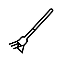 watermelon fork cutter line icon vector. watermelon fork cutter sign. isolated contour symbol black illustration