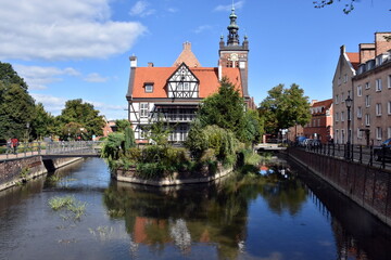Fachwerkhaus an einem Kanal in Danzig