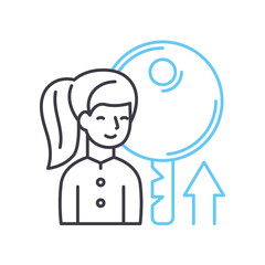 key success factors line icon, outline symbol, vector illustration, concept sign