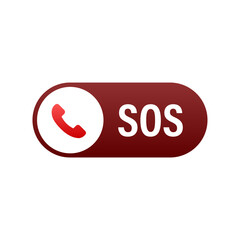 SOS emergency call. 911 calling. A cry for help. Vector stock illustration.