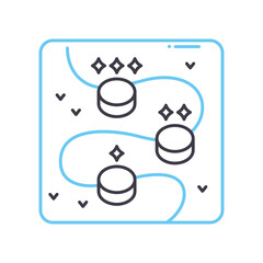 levels map line icon, outline symbol, vector illustration, concept sign