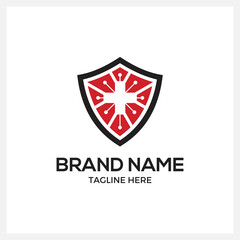 shield medical logo design illustration