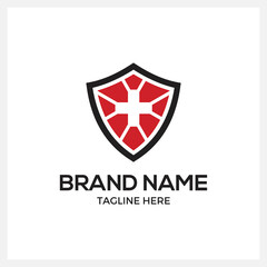 shield medical logo design illustration
