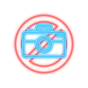 No photo, great design for any purposes. Camera icon. Warning icon. Vector illustration
