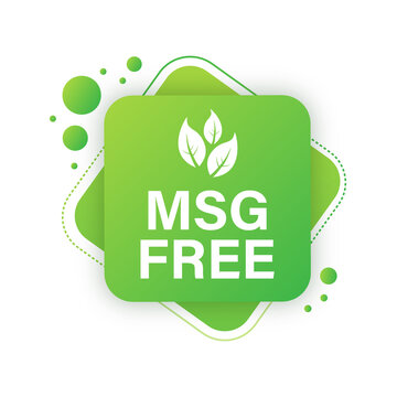 Msg free. Glutamate no added food package icon. Monosodium glutamate. Vector stock illustration