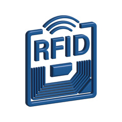 RFID Radio Frequency IDentification. Technology concept. Digital technology. 3D stock illustration.