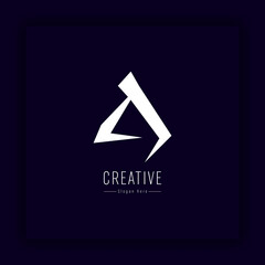 Unique modern creative initial letter A and mountain icon.