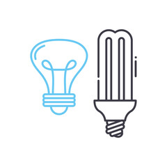 light bulbs line icon, outline symbol, vector illustration, concept sign