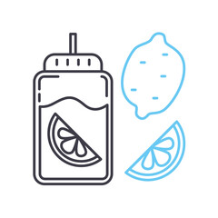 lemon line icon, outline symbol, vector illustration, concept sign