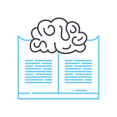 learning line icon, outline symbol, vector illustration, concept sign