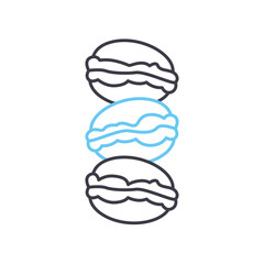 macarons line icon, outline symbol, vector illustration, concept sign