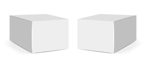 Isolated box packaging set, realistic isolated white background, vector illustration, cosmetics box vector, boxes package