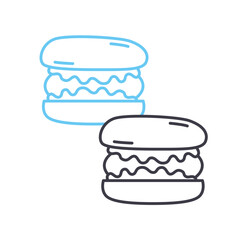 macaron line icon, outline symbol, vector illustration, concept sign