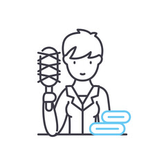 maid line icon, outline symbol, vector illustration, concept sign