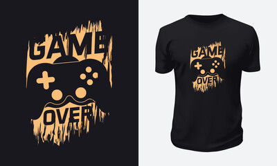 Fototapeta premium Video Gaming T shirt Design Vector Graphic Illustration for Print on Demand Site and Tees Business