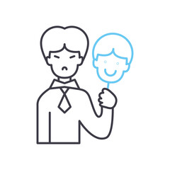 masked line icon, outline symbol, vector illustration, concept sign