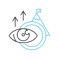 marketing vision line icon, outline symbol, vector illustration, concept sign