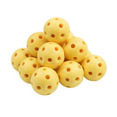 Yellow balls isolated on white background