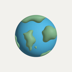 Planet earth 3d illustration - save the planet earth. Conservation of the environment.  