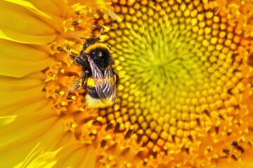 Bee on sunflower