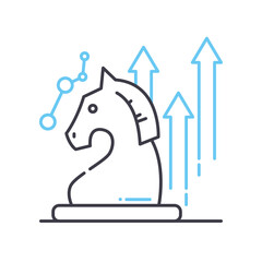 market strategy line icon, outline symbol, vector illustration, concept sign