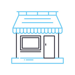 market store line icon, outline symbol, vector illustration, concept sign