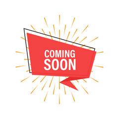 Megaphone label with coming soon. Neon style. Megaphone banner. Web design. Vector stock illustration