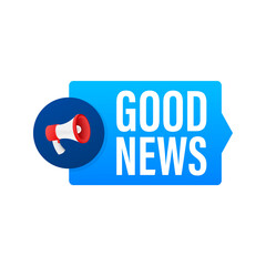 Megaphone with good news. Megaphone banner. Web design. Vector stock illustration