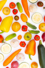 Layout vegetables top view . Homemade vegetables.