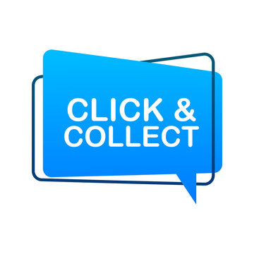 Megaphone click and collect banner. Flat style. Website vector icon. Vector stock illustration