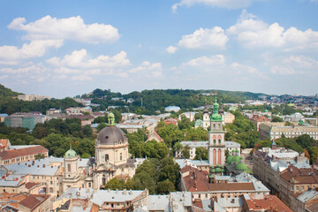 Fototapeta premium view of the city Old Lviv Ukraine