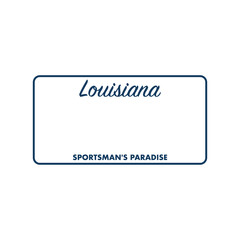 License plate of louisiana. Car number plate. Vector stock illustration.