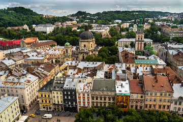 view of the old town Lviv Ukraine