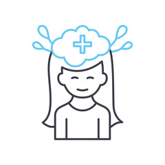 mental health line icon, outline symbol, vector illustration, concept sign