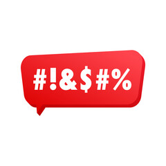 Complain or curse. Concept of parental advisory explicit content. Vector illustration.