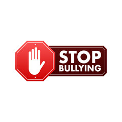 Stop Bullying Sign. Cyber protection. Social Problems. Vector illustration.