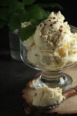 Ice cream scoops in an ice cream bowl	