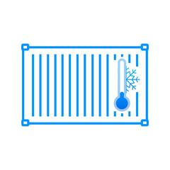 Reefer, Refrigerator container. Cool container use for transport. Vector stock illustration.