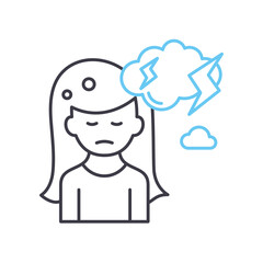 mental disorder line icon, outline symbol, vector illustration, concept sign