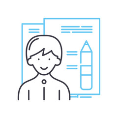 members line icon, outline symbol, vector illustration, concept sign