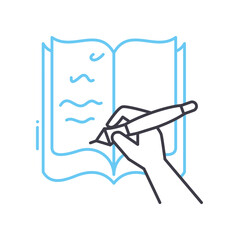 memo line icon, outline symbol, vector illustration, concept sign