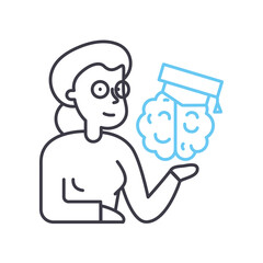 mentoring line icon, outline symbol, vector illustration, concept sign