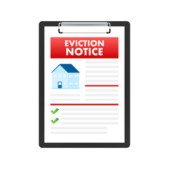 Fototapeta na wymiar Eviction Notice Form. Notice to vacate form eviction credit. Vector stock illustration.