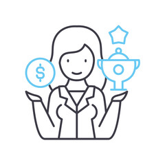 motivation plan line icon, outline symbol, vector illustration, concept sign