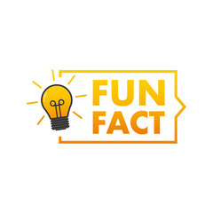 Fun fact label. light bulb. Vector stock illustration.