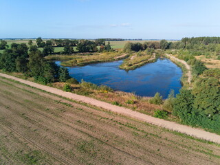 A small pond in summer in Europe