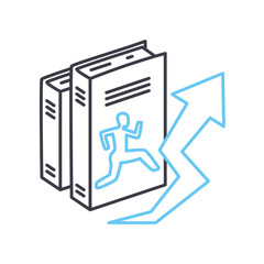 motivation books line icon, outline symbol, vector illustration, concept sign